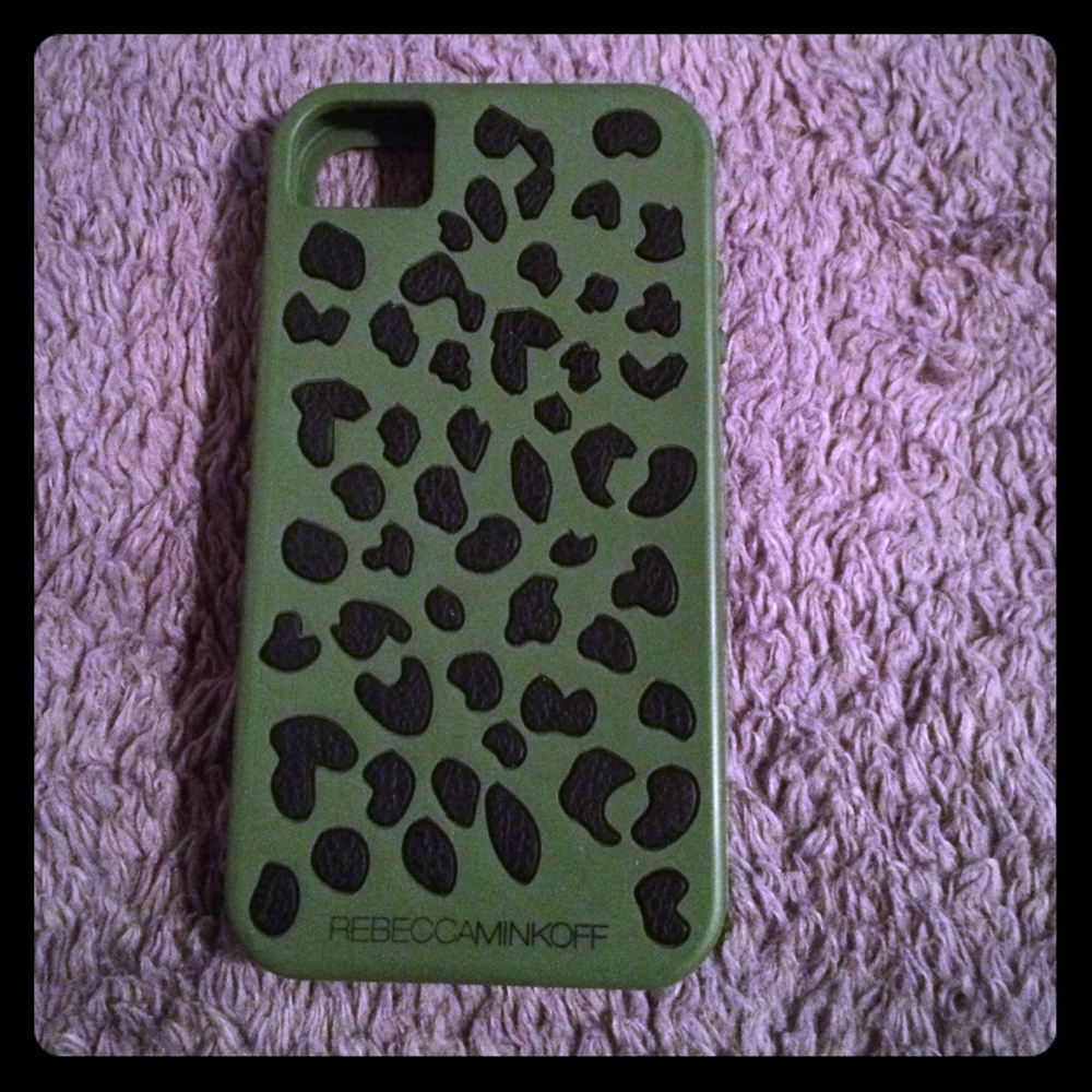 🌺Rebecca minkoff green leopard iPhone 4/4s case